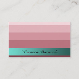 Carte De Visite Rouge de rose de gradient avec le texte turquoise