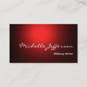 Carte de visite rouge de script de maquillage