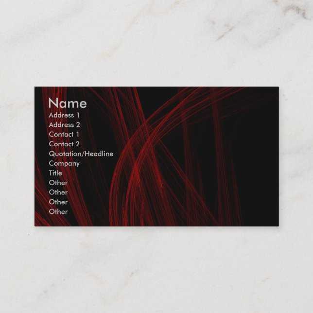 Carte de visite rouge de tension (Devant)