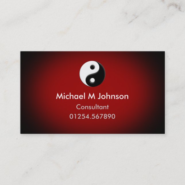 Carte De Visite Rouge de Yin Yang (Devant)