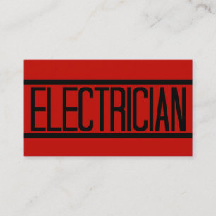 Carte de visite rouge électricien