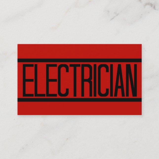 Carte de visite rouge électricien (Devant)