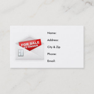 Carte De Visite Rouge et blanc à vendre par le propriétaire immobi