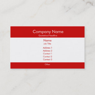 Carte De Visite Rouge et blanc de base