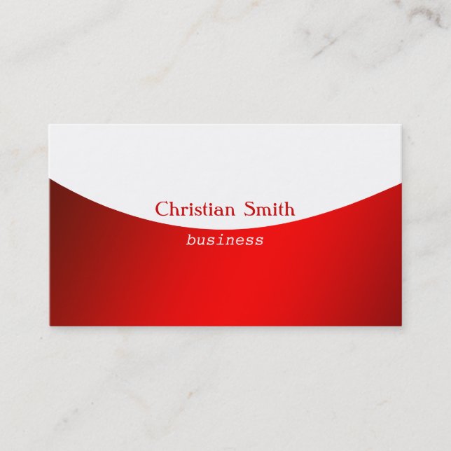 Carte de visite rouge et blanc minimal (Devant)