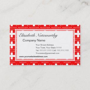 Carte De Visite Rouge et blanc suisses de la Suisse d'amour du