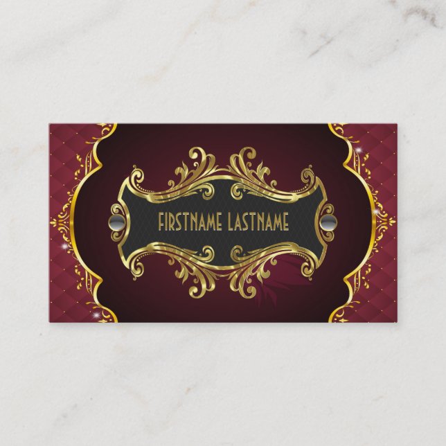Carte de visite Rouge Et Gold Look (Devant)