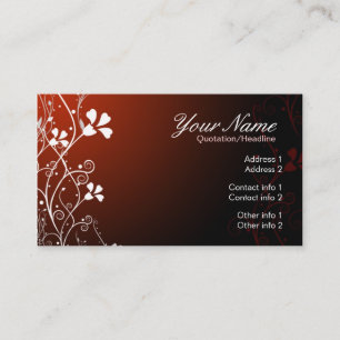 Carte de visite rouge floral blanc de RedFlorali
