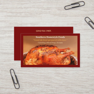 Carte De Visite Rouge foncé Homestyle Cuisiné Turquie Aliments pré