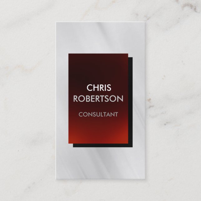 Carte de visite rouge gris clair vertical (Devant)