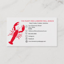 Rouge Homard Fruits de mer Noir Blanc Simple Nauti