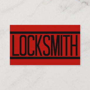 Carte de visite rouge Locksmith