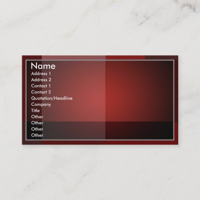 Carte de visite Rouge mélangé (Devant)