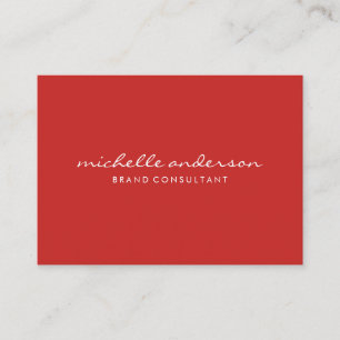 Carte De Visite Rouge minimaliste avec texte cursif