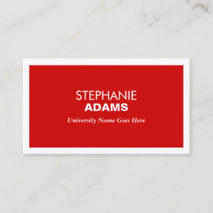 CARTE DE VISITE ROUGE MODERNE POUR ÉTUDIANTS DE CO