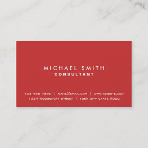 Carte De Visite Rouge moderne simple simple professionnel élégant