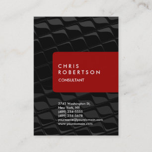 Carte de visite rouge Motif gris vertical Chubby