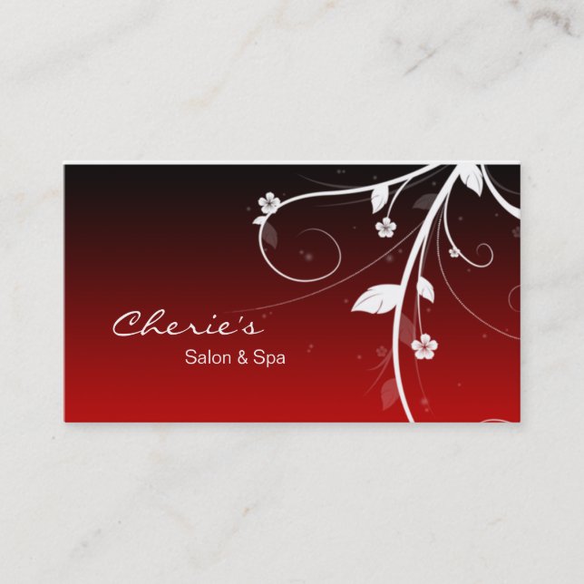 Carte de visite rouge noir de salon de (Devant)