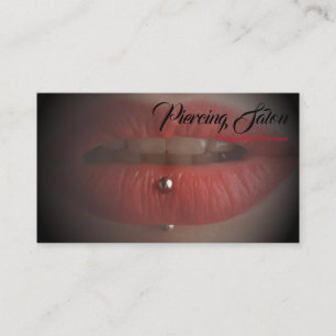 Carte De Visite Rouge noir lèvres Piercing photo