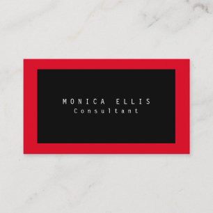 Carte De Visite Rouge Noir Original Plain Professionnel