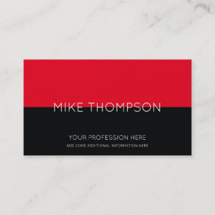 Carte De Visite rouge & noir, simple, cool & moderne