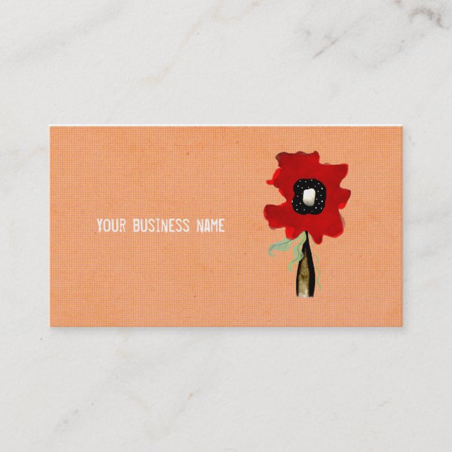 Carte de visite rouge orange (Devant)