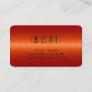 Carte De Visite Rouge orange acier inoxydable look métallique