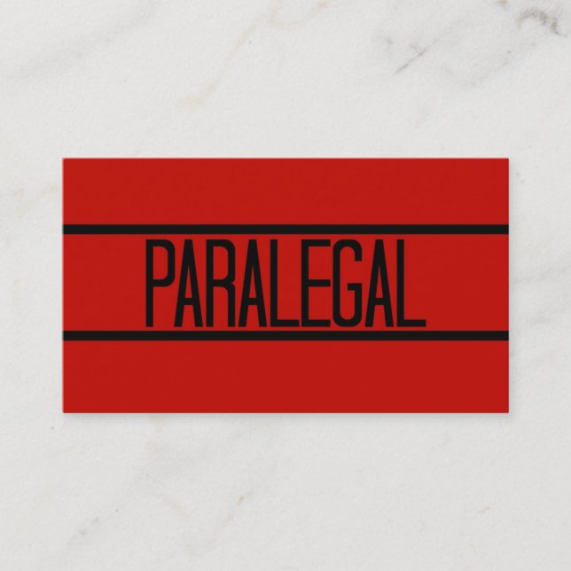Carte de visite rouge paralégal (Devant)