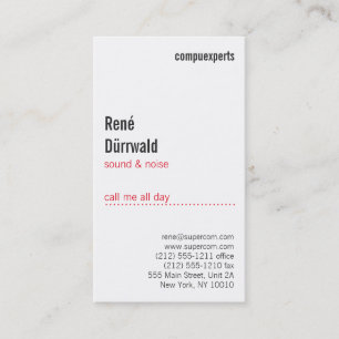 Carte De Visite Rouge professionnel