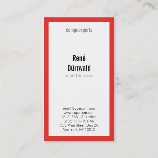 Carte De Visite Rouge professionnel (Devant)