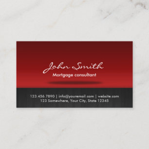 Carte De Visite Rouge professionnel d'agent d'hypothèque