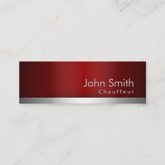 carte de visite rouge professionnel de chauffeur (Devant)