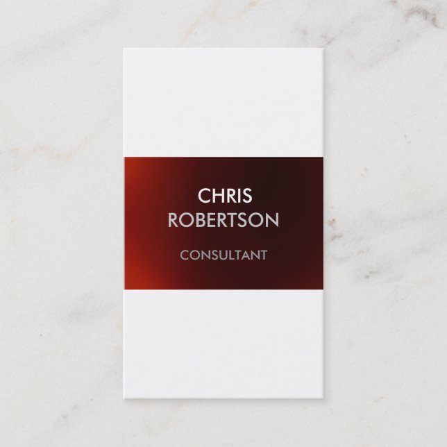 Carte de visite rouge rouge noir blanc vertical (Devant)