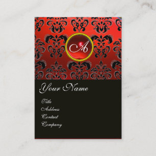 CARTE DE VISITE ROUGE RUBY NOIR DOMMASK MONOGRAM,