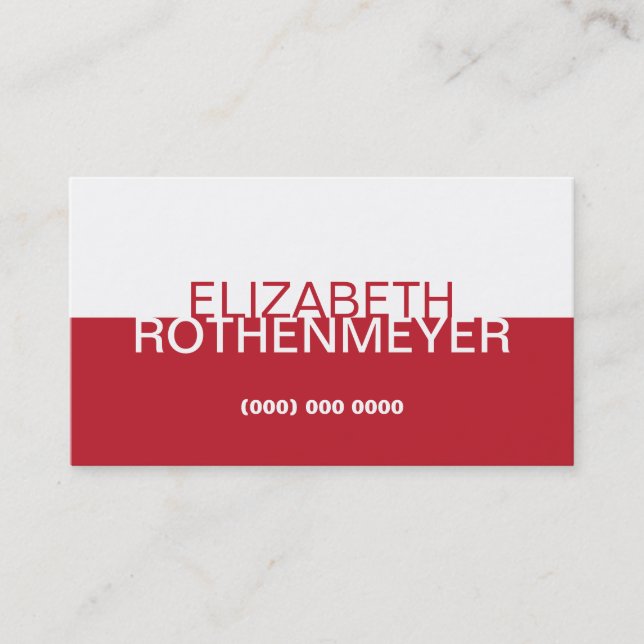 Carte de visite rouge simple de panneau (Devant)
