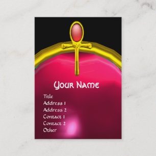 Carte De Visite ROUGE TALISMAN RUBY MONOGRAS jaune vif rose
