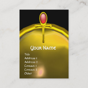 Carte De Visite ROUGE TALISMAN TOPAZ MONOGRAS jaune vif noir