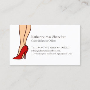 Carte De Visite Rouge talons hauts Stiletto mode
