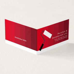 Carte De Visite Rouges Ombre & Paint Roller, Peintre & Décorateur
