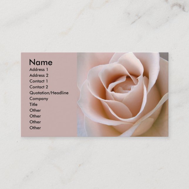 Carte De Visite Rougissent le rose de rose (Devant)