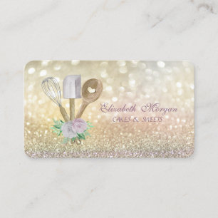 Carte De Visite Rouleau à pâtisserie Bokeh élégant Fouet Entrepris