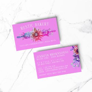 Carte De Visite Rouleau à pâtisserie en bois rose rustique Sunflow