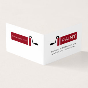 Carte De Visite Rouleau à peinture rouge, Peintre & Décorateur Pho