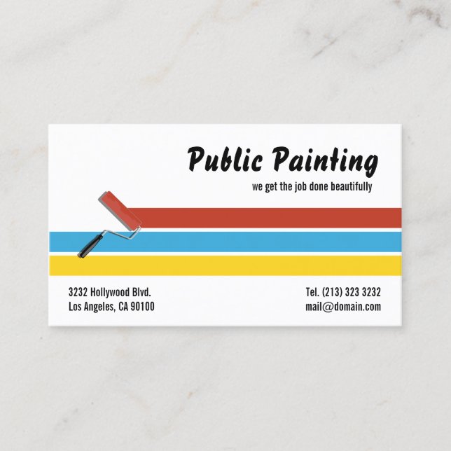 Carte De Visite Rouleau de peinture de peintre (Devant)