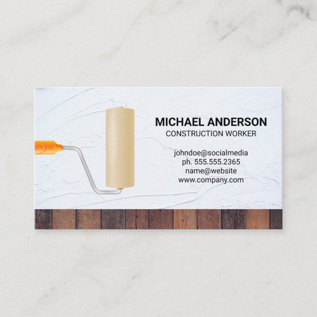 Carte De Visite Rouleau de peinture | Spackle | Bois (Devant)