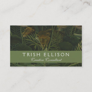 Carte De Visite Rousseau Tropical Jungle Lion Peinture