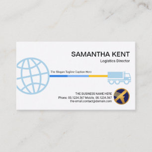 Carte De Visite Route logistique Blue Globe