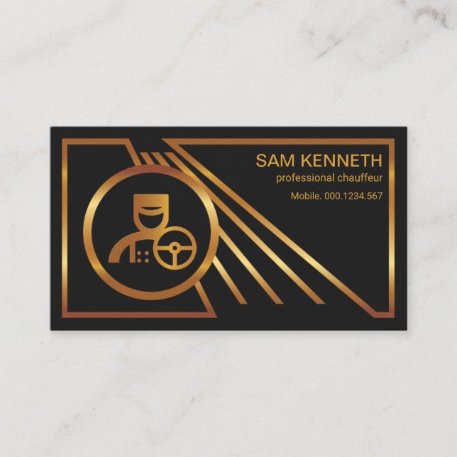 Carte De Visite Routes de voyage Gold Line Chauffeur frontalier (Devant)