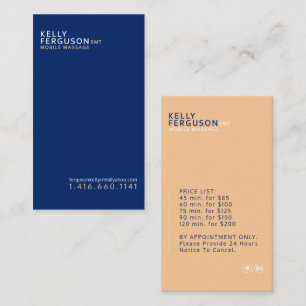 Carte de visite Royal bleu minimaliste