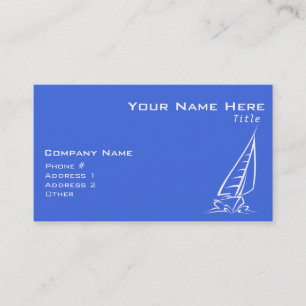 Carte De Visite Royal Blue and White Sailing; voilier